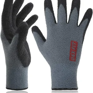 DEX FIT Work Gloves for Cold Weather NR450 - Warm Fleece, Firm Nitrile Coated Grip, Lightweight & Flexible, Ideal for Outdoor Winter Work, Men and Women, Machine Washable; Grey 6 (XS) 3 Pairs