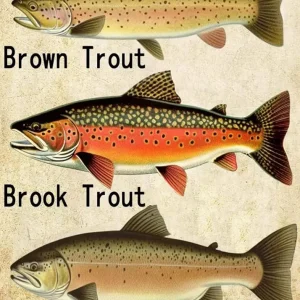 Diamond Art Painting Kit for Adults Retro Trout Fly Fishing Fishing Enthusiast Salmon Category by Number Kits Gem Art Wall Home Decor(Canvas 18.8 x15.8inch)