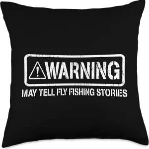 Distressed Patriotic Fly Fishing Funny Fly Rod Design Throw Pillow