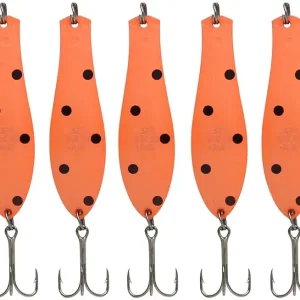 Doctor Spoons Casting Series - Cast 2X Longer - Trolling, Casting, Jigging - Fishing Lures for Walleye, Pike, Striper, Bass, Northern, Rainbow, Trout, Salmon - Eagle Claw Hooks - Yellow Bird 5 Pack