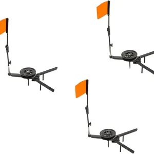 DONGKER Ice Fishing Tip-Up,3 PCS Foldable Ice Fishing Tip-up Flag with Orange Pole Flags for Angler Tackle Accessory Ice Fishing Equipment Gear