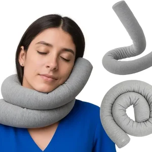Dot&Dot Twist Memory Foam Travel Pillow for Neck, Chin, Lumbar and Leg Support - Neck Pillows for Sleeping Travel Airplane - Adjustable, Bendable Roll Pillow