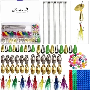 Dovesun 143pcs Fishing Lures Making Kit Spinner DIY Making Kit for Bass Trout Baits Fishing Gifts