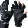 Drasry Neoprene Fishing Gloves Touchscreen 3 Cut Fingers Warm Cold Weather Suitable for Men and Women Ice Fishing Fly Fishing Photography Motorcycle Running Shooting