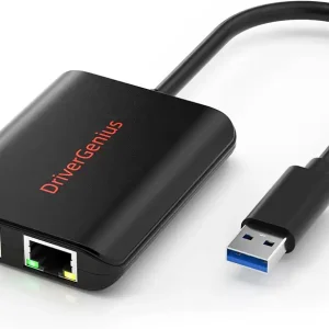 DriverGenius USB 3.0 to Dual Port Gigabit Ethernet Adapter NIC w/USB Port - Compatible for Windows 11, macOS 15 (CU200)