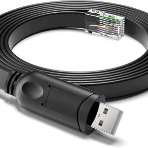 DriverGenius USB to RJ45 Serial Console Rollover Cable Adapter - Cross-Platform Compatibility for Windows 11, macOS 15, Network Management and Device Troubleshooting Tool (6FT)