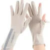 Driving Gloves for Women Men UV Protection UPF 50+, Extended-Cuff 2-Fingers-Flip Sun Gloves for Fishing, Running