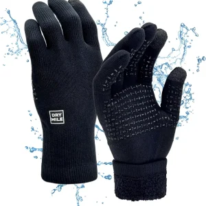 DRYMILE Alpine Waterproof Gloves - Warm Thermal Fleece Touchscreen Winter Gloves for Men & Women - Work, Hiking, Skiing, Running, Biking, Riding Glove. Ideal for Cold Weather (S-XL, Black)