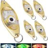 DUNKTEAM Fish Eye LED Fishing Lures,Deep Drop Fishing Lights,Underwater Flasher Fishing Bait, Fishing Lure Kit, Boat Fishing Baits 5PCS