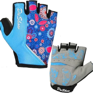 DuShow Cycling Gloves Women Half Finger Gel Padded Bike Gloves for Women Cycling Mountain Road Bicycle Biking Fingerless Gloves Anti-Slip Shock-Absorbing Bicycle Short Gloves
