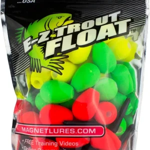 E-Z Trout Floats - 36 Easy to Adjust Slotted Fishing Bobbers - Freshwater and Saltwater Teardrop Fishing Strike Indicators - Made in The USA by Leland's Lures - Ultra-Responsive Floats
