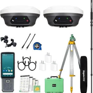 E1 RTK GNSS Survey Equipment GPS Receiver with IMU Rover & Base Handheld Collector Land Total Station Surveying Equipment, Navigation System Survey Software(include Pole, Tribrach, Tripod)