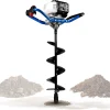 Earth Auger Power Head Heavy Duty 3HP 52cc 2 Stroke Gas Engine w/Steel 8"x24" Bit w/Fishtail One Man Post Hole Digger for Planting, Earth Burrowing/Drilling & Fences