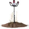 Electric Auger Post Hole Digger Heavy Duty Earth Digger 1.5KW (1.6HP) Electric Auger Powerhead with 4" Auger Drill Bit & Mixer Bit for Garden Burrowing, Fence Digging, Ice Drilling, Mud Mixing