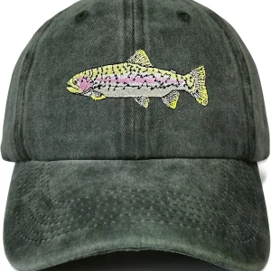 Embroidered Rainbow Trout Fish Hats