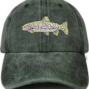 Embroidered Rainbow Trout Fish Hats