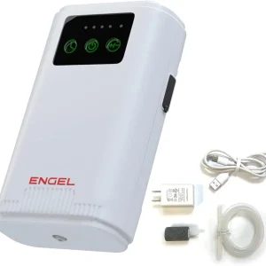 ENGEL Ultra Quiet Lithium-Ion USB Rechargeable Live Bait Aerator Pump & Bubbler with Universal Clip fits Most Bait Buckets (White)