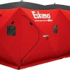 Eskimo 36150 QuickFish� 6I Insulated Pop-Up Hub-Style Ice Fishing Shelter, 68 Square Feet of Fishable Area, 6 Person Shelter, Red/Black