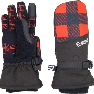 Eskimo Buffalo Plaid Glomitt, Insulated Ice Fishing Gloves, 210 Denier Fabric, Unisex, Black Ice/Plaid, 39341