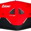 Eskimo FF949i FatFish Pop-up Portable Hub-Style Ice Shelter, Wide Bottom Design 61 sq ft. Fishable Area, 3-4 Person Insulated,Red
