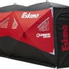 Eskimo Outbreak Portable Pop-Up Ice Fishing Shelter, Stormshield Insulated Fabric, No Trip Door, Durable Hub Design, Deluxe Tie Downs, Red/Black
