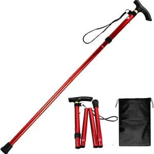Evealyn Walking Stick/Canes,Foldable, Collapsable Cane Hiking Pole Height Adjustable, Lightweight Anti-Slip for Travel Outdoor Hiking Help Balance for Men and Women Seniors