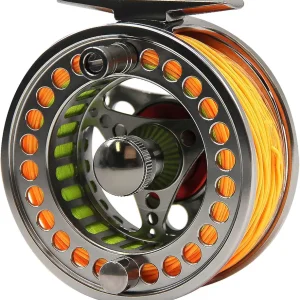 EX-ALC Fly Reel 3/4 5/6 7/8 9/10WT CNC Machined Large Arbor Aluminum Fly Fishing Reels Silver/Gunsmoke Fly Reels