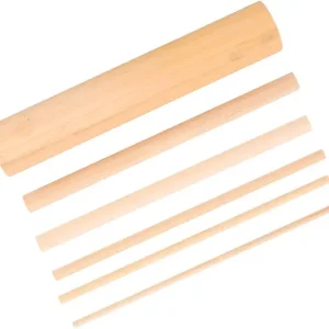 EXCEART 1 Set 6pcs Ice Cream Sticks Square Dowel Rods Craft Sticks Round Wood Dowel Wood Materials Ice Sticks Hardwood Dowel Rods Natural Sticks Wood Rods Blank Wooden Rhythm Stick