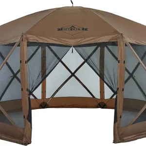 Extra Large 14.5� x 14.5� Pop-Up Gazebo Screen Tent | Screened 8-Sided Instant Outdoor Canopy Shelter w/Stakes, Ropes & Carry Bag for Camping, Sports, Picnic Table | UV Resistant SPF 50+