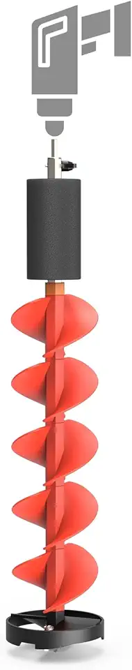 Eyoyo 6-8" Diameter Ice Auger Bit, 1 Set Replacement Blade & Blade Protector with 1/2 Inch Chunk Drill Adapter, Nylon Auger Convenient for Ice Fishing