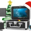 Eyoyo Underwater Fishing Camera 7 inch LCD Monitor Fish Finder Waterproof 1000TVL Fishing Camera 12pcs Infrared Lights for Lake, Boat, Ice Fishing
