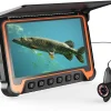 Eyoyo Underwater Fishing Camera 7" IPS HD Screen, 1080P Ice Fishing Camera w/DVR, Portable Fish Finder w/ 8 IR Lights, 8H Battery, USB-C Charging, 15m/49ft Cable for Night & Lake Fishing