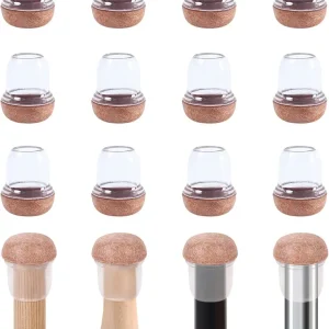 Ezprotekt 24 Pcs Small Clear Silicone Chair Leg Floor Protectors for Hardwood Floors, Chair Leg Caps Covers, Floor Protectors for Chair, Bar Stool Leg Protectors Round (S Fit: 3/5" to 3/4", 15-19mm)