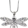 Fashion Jewelry ~ Clear Crystal Dragonfly Pendant Necklace for Women Casual