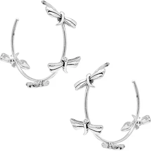 Fashion Jewelry ~ Dragonfly Open Hoop Earrings for Women Casual