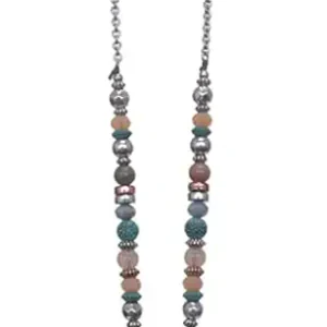 Fashion Jewelry ~ Metal Dragonfly Pendant and Multi Bead Long Necklace and Earrings Set for Women Casual