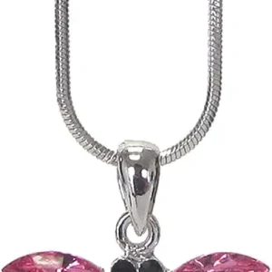 Fashion Jewelry ~ Pink Crystal Dragonfly Pendant Necklace for Women Casual