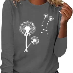 Fashion Womens Graphic Printed Sweatshirts Crew Neck Long Sleeve Hoodie Fall Casual Pullover Trendy Clothes 2024