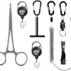 FF3 7 PCS Fly Fishing Tools Kit, Fishing Knot Tool and Line Clipper Retractor, Magnetic Net Release with Lanyard, Fly Fishing Tippet Spool Holder, Hook Remover Forceps