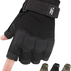 Fingerless Gloves, Airsoft Gloves, Half Finger Gloves for Driving, Cycling, Shooting, Hunting, Motorcycle, Climbing, Outdoor Work 215801