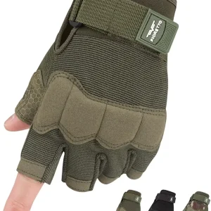 Fingerless Gloves, Airsoft Gloves, Half Finger Gloves for Driving, Cycling, Shooting, Hunting, Motorcycle, Climbing, Outdoor Work 215801