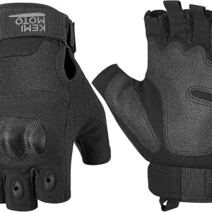 Fingerless Tactical Gloves for Men, Motorcycle Gloves for Outdoor Work Sports, Fingerless Cycling Gloves for Hunting Hiking Camping