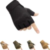 Fingerless Tactical Gloves, Knuckle Protective Breathable Lightweight Outdoor Military Gloves for Shooting, Hunting, Motorcycling, Climbing