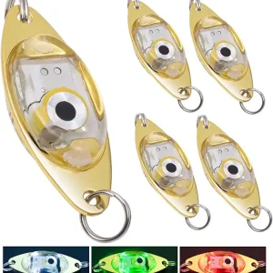 Fish Eye LED Fishing Lures,Deep Drop Fishing Lights,Underwater Flasher Fishing Bait, Fishing Lure Kit, Boat Fishing Baits 5PCS