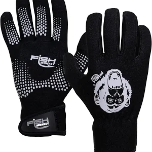 Fish Monkey Second Skin Fit with Velcro Wrist. Water and Wind Resistant Neoprene, Non Slip Superior Grip with Slit Opening Index and Thumb Gloves for Men and Women