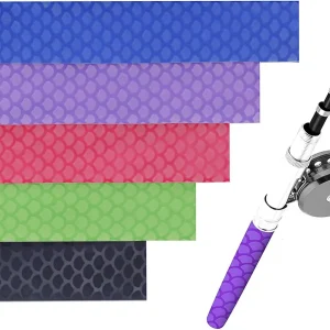 Fish Scale Pattern Heat Shrink Sleeve Wrap Fishing Bulding Handle Cork Rod Grip with Non Slip Waterproof and Insulation 40inch 5 Color 5 Size Choice Durable Repair(Black Diamter:20mm)