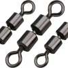 Fishing Accessories, Double Barrel Swivels, Twice Speed Rolling Swivel Black Nickel Stainless Steel Terminal Tackle Bass Fly Fishing Gear, Connect Fishing Line Hooks (30 Pcs Test 75-130 Pound)