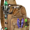Fishing Backpack Tackle Storage Bag With Rod Holder - Sling Gear Storage