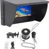 Fishing Camera Video DVR Recording Fish Finder, 4.3 inch LCD Monitor, 190 Degree Rotating View, IP67 Underwater Fishing Camera, Underwater Fishing Camera Kit for Ice Lake Boat