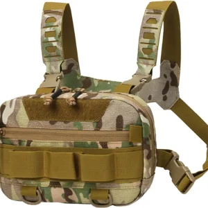 Fishing Chest Pack | Chest Rig Pack | Running Chest Bag, Large Opening Back Mesh Oxford Cloth Chest Pouch Pack, Multifunctional Vest Bag, Chest Rig for Men Boys